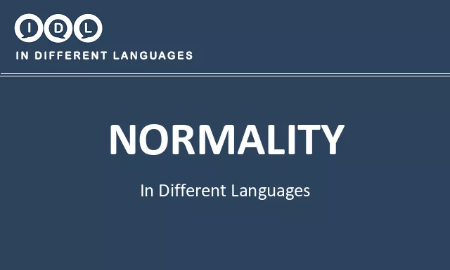 Normality in Different Languages - Image