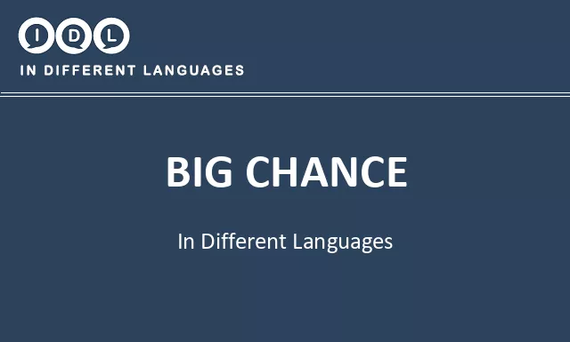 Big chance in Different Languages - Image