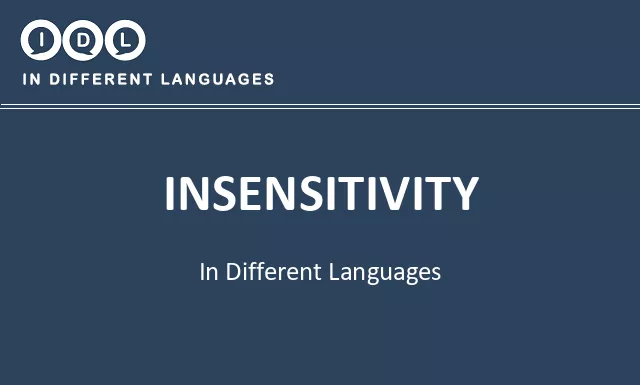 Insensitivity in Different Languages - Image