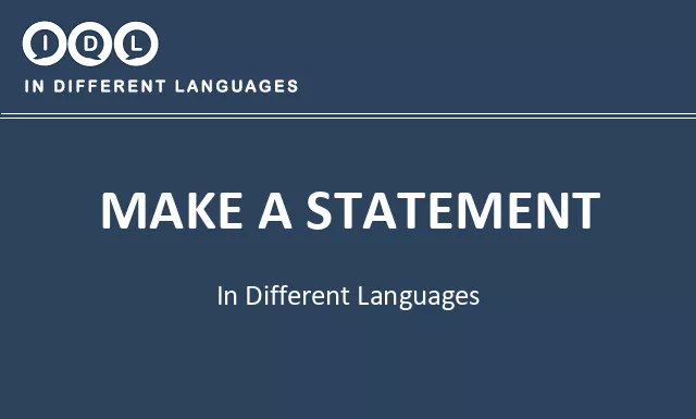 Make a statement in Different Languages - Image