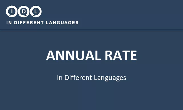 Annual rate in Different Languages - Image