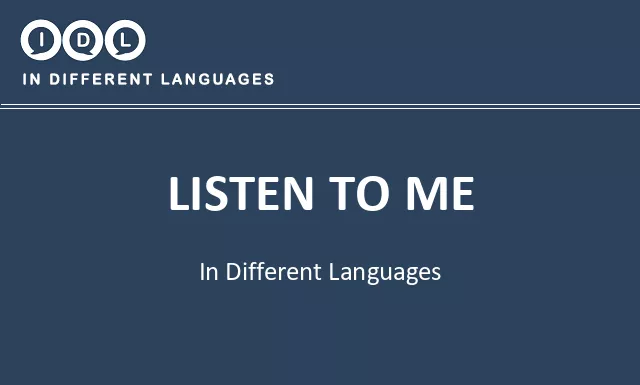 Listen to me in Different Languages - Image