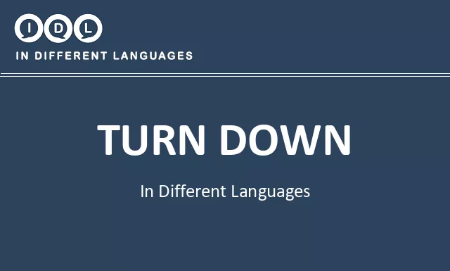 Turn down in Different Languages - Image