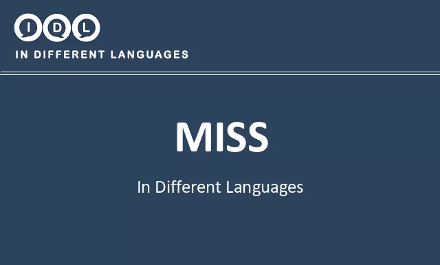 Miss in Different Languages - Image