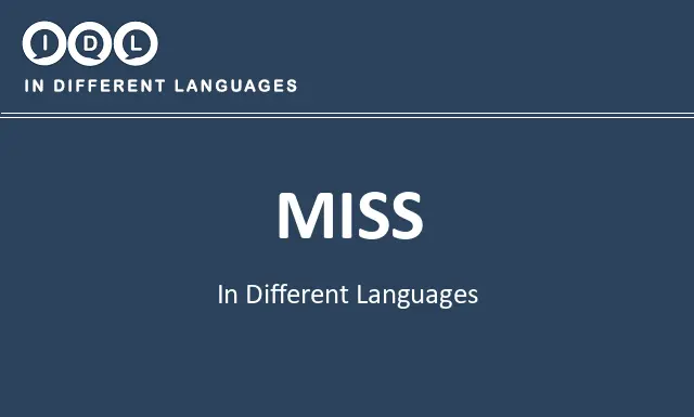 Miss in Different Languages - Image