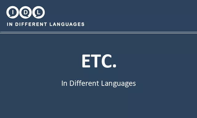 Etc. in Different Languages - Image