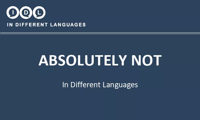 Absolutely not in Different Languages - Image