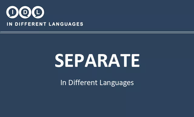 Separate in Different Languages - Image