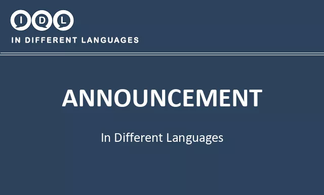 Announcement in Different Languages - Image