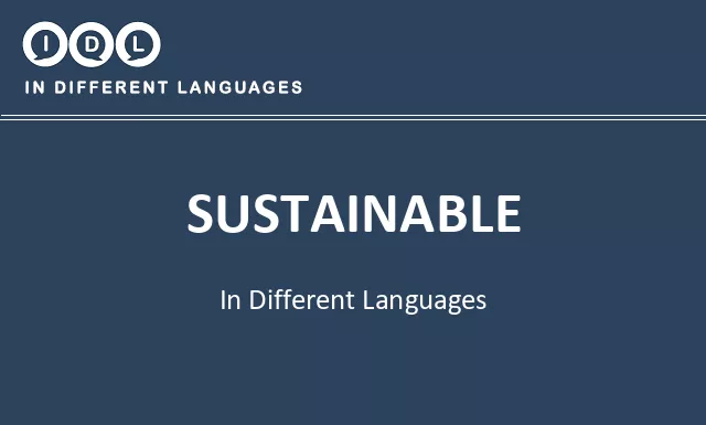 Sustainable in Different Languages - Image