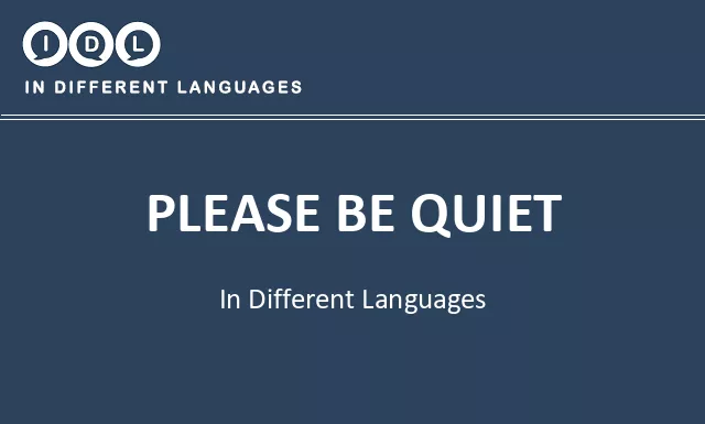 Please be quiet in Different Languages - Image