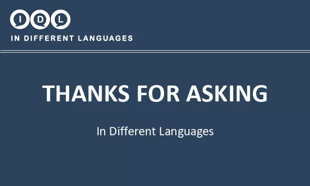 Thanks for asking in Different Languages - Image