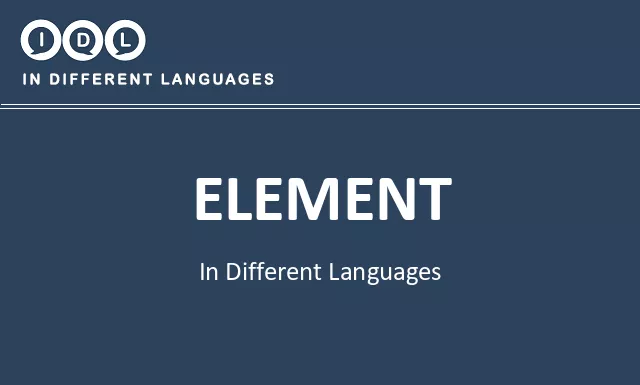 Element in Different Languages - Image