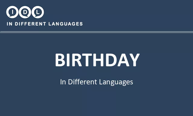 Birthday in Different Languages - Image