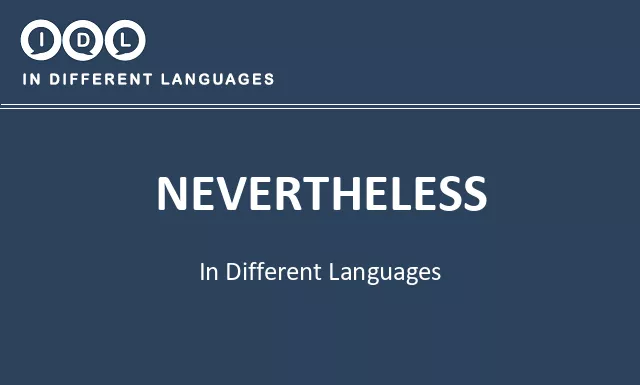 Nevertheless in Different Languages - Image