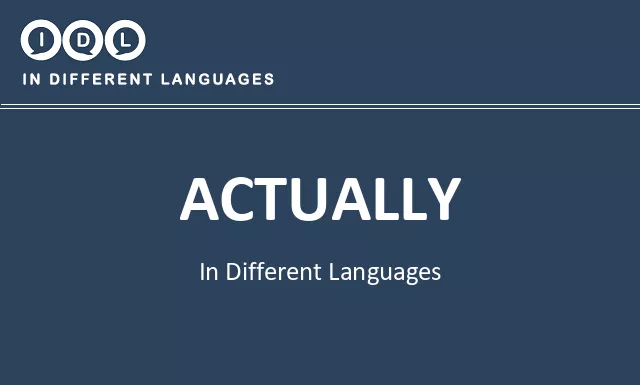 Actually in Different Languages - Image