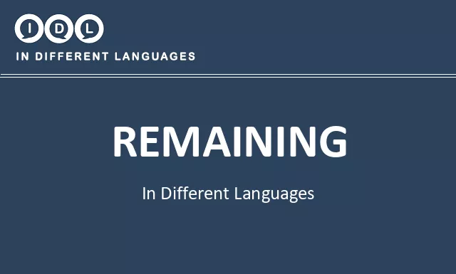 Remaining in Different Languages - Image