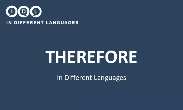 Therefore in Different Languages - Image