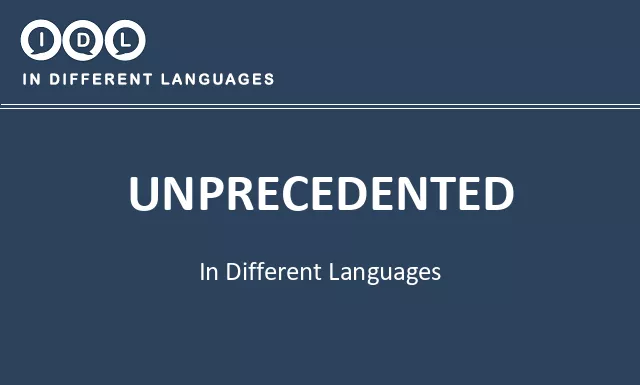 Unprecedented in Different Languages - Image