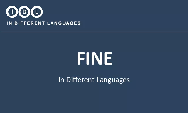 Fine in Different Languages - Image