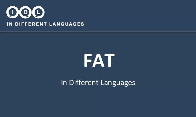 Fat in Different Languages - Image