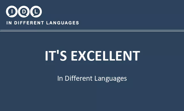 It's excellent in Different Languages - Image