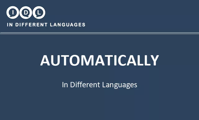 Automatically in Different Languages - Image