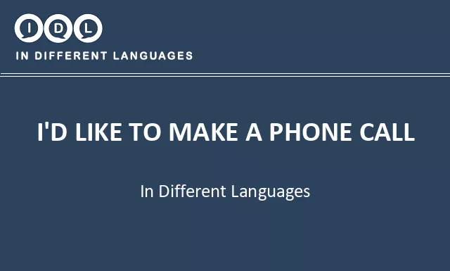 I'd like to make a phone call in Different Languages - Image