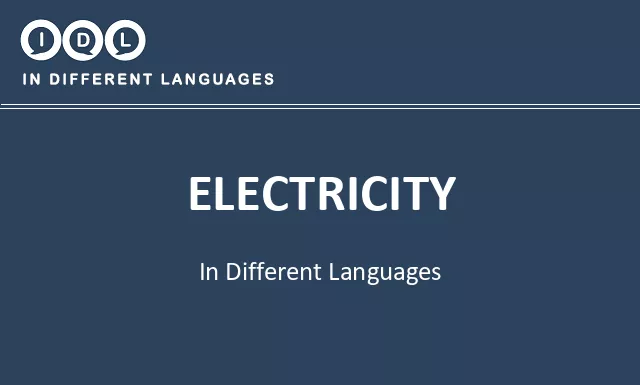 Electricity in Different Languages - Image