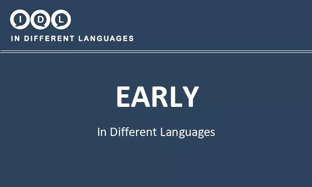 Early in Different Languages - Image