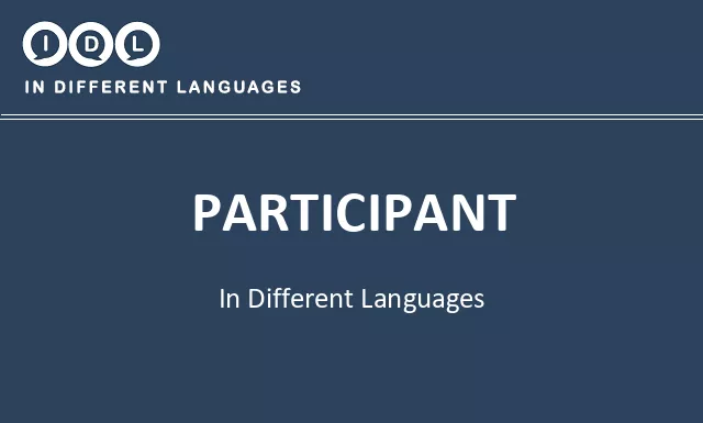 Participant in Different Languages - Image