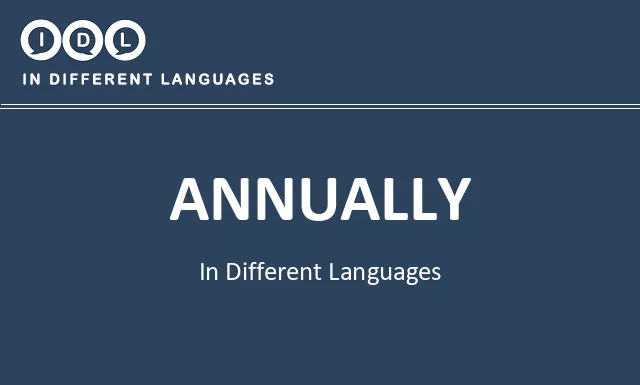 Annually in Different Languages - Image