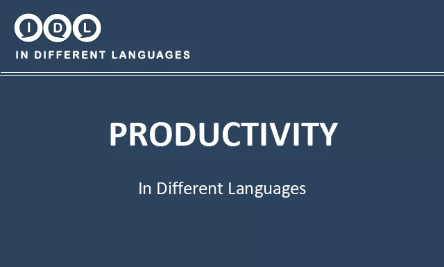 Productivity in Different Languages - Image