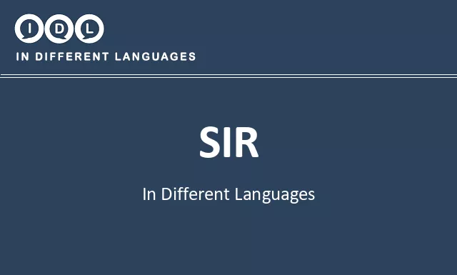Sir in Different Languages - Image