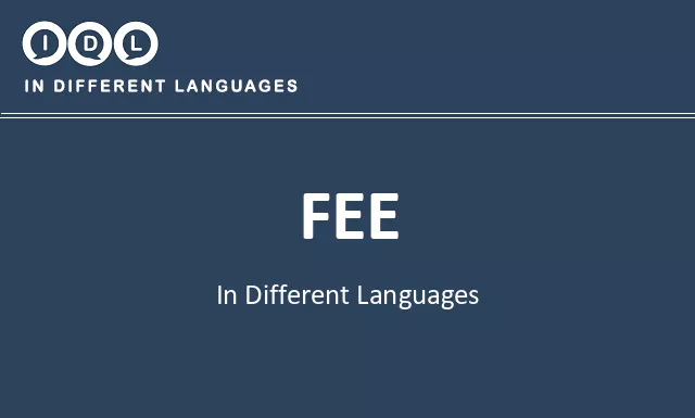 Fee in Different Languages - Image