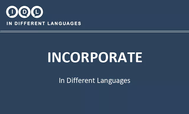 Incorporate in Different Languages - Image
