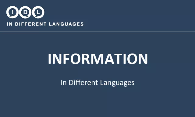 Information in Different Languages - Image