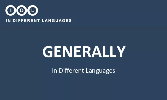 Generally in Different Languages - Image
