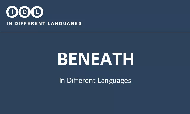 Beneath in Different Languages - Image