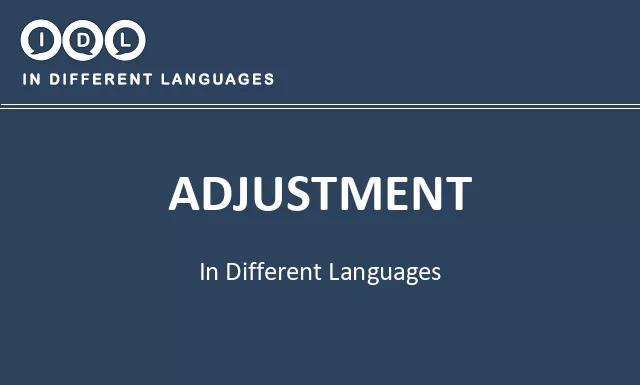 Adjustment in Different Languages - Image
