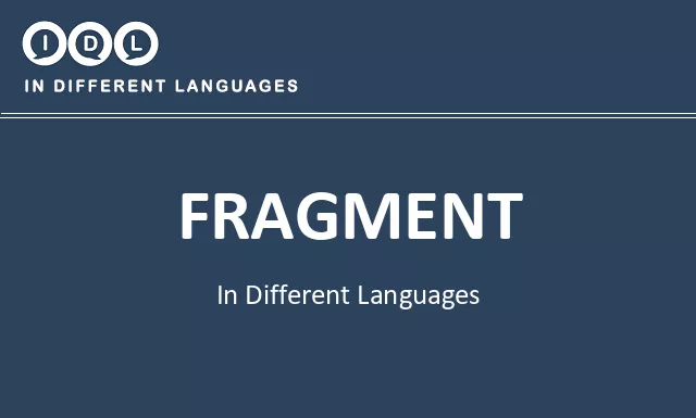 Fragment in Different Languages - Image