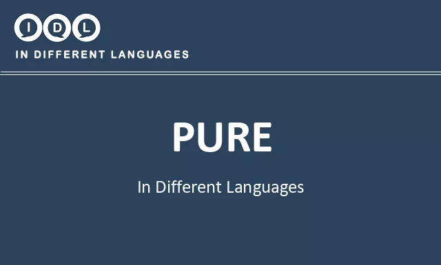 Pure in Different Languages - Image
