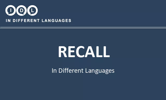 Recall in Different Languages - Image