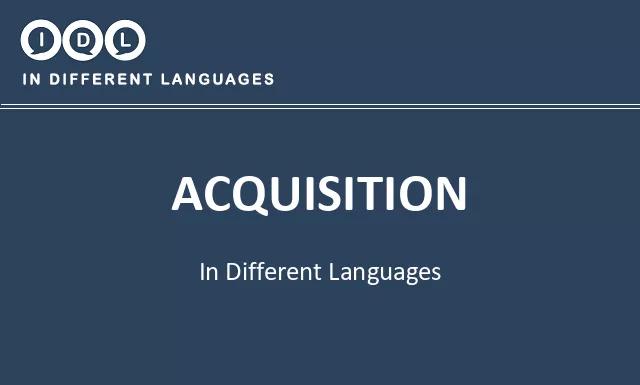 Acquisition in Different Languages - Image
