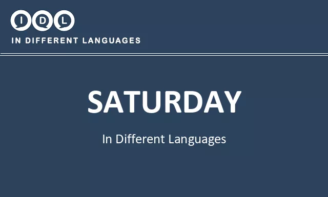 Saturday in Different Languages - Image
