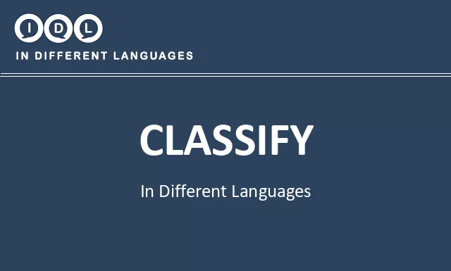 Classify in Different Languages - Image