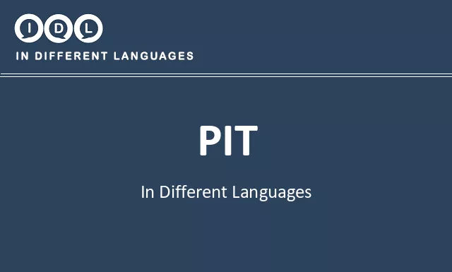 Pit in Different Languages - Image