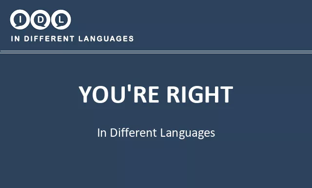 You're right in Different Languages - Image