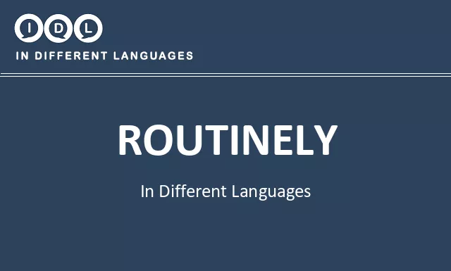 Routinely in Different Languages - Image