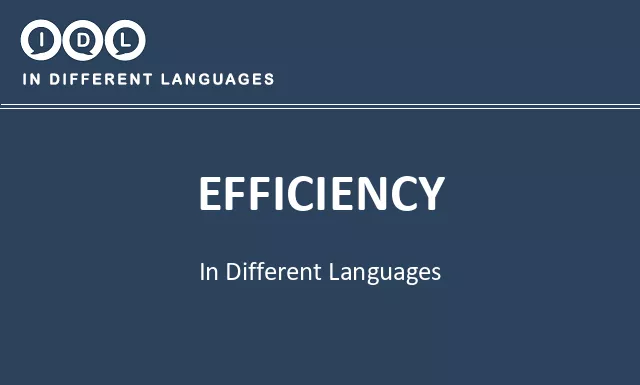 Efficiency in Different Languages - Image